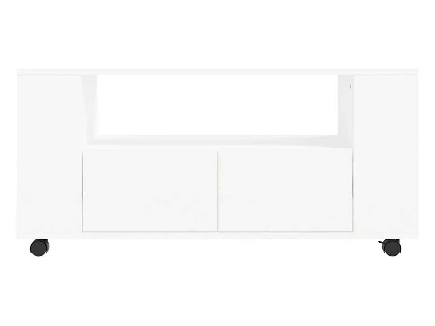 Móvel De Tv*Helloshop26 Suporte multimídia para TV prateleira para TV aparador armário para TV sala de jantar sala de estar quarto 102 x 34,5 x 43 cm madeira engenheirada branca 02_0025559 Branco