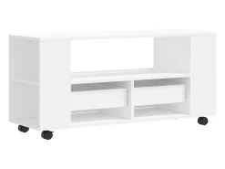 Móvel De Tv*Helloshop26 Suporte multimídia para TV prateleira para TV aparador armário para TV sala de jantar sala de estar quarto 102 x 34,5 x 43 cm madeira engenheirada branca 02_0025559 Branco