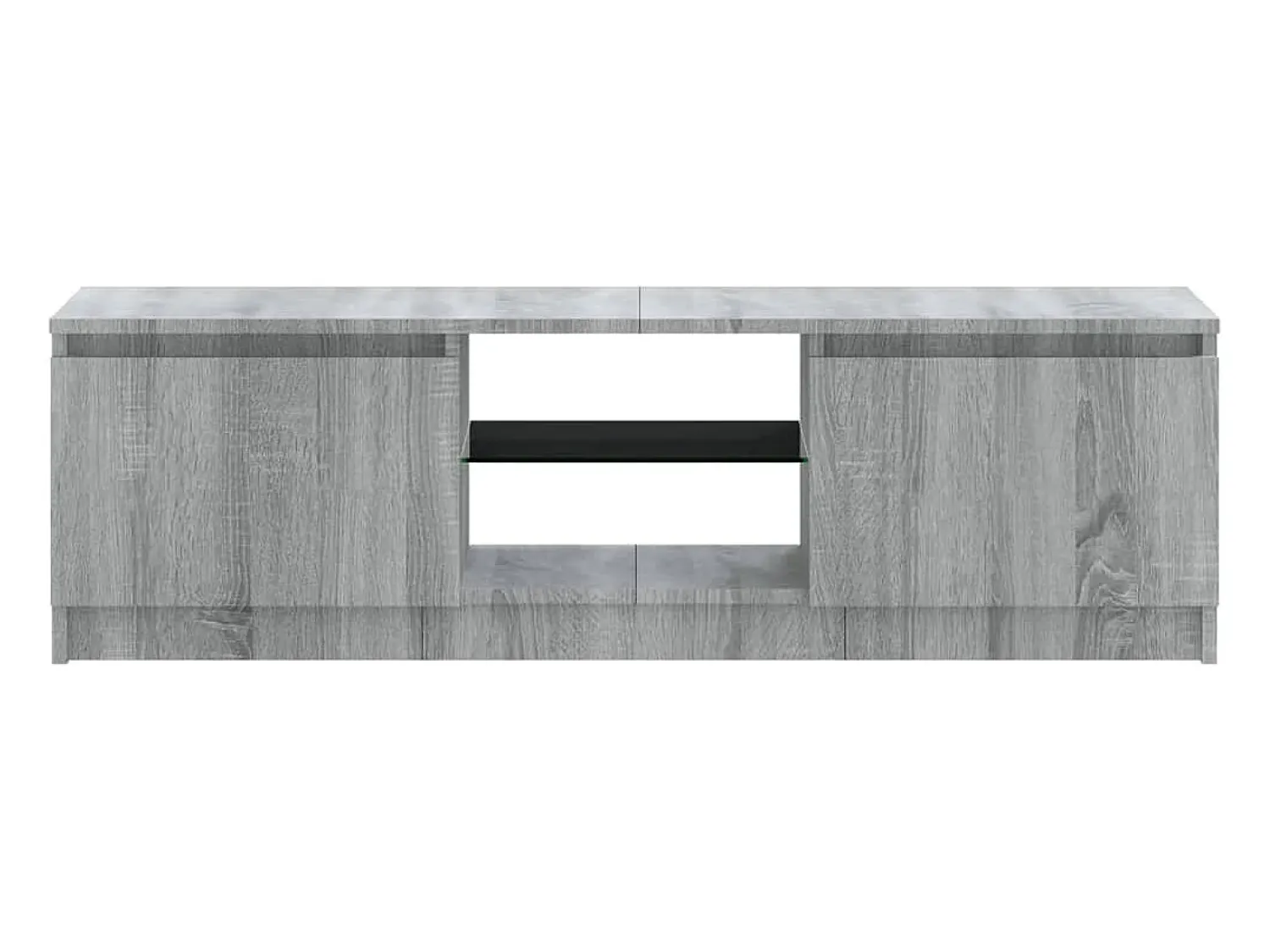 Outlet Helloshop26 Suporte multimídia para TV prateleira para TV aparador armário para TV sala de jantar sala de estar quarto com luzes LED Sonoma 120 x 30 x 35,5 cm cinza 02_0026796 Cinzento