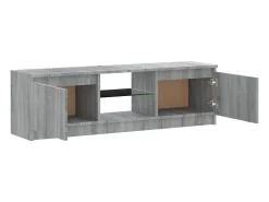 Outlet Helloshop26 Suporte multimídia para TV prateleira para TV aparador armário para TV sala de jantar sala de estar quarto com luzes LED Sonoma 120 x 30 x 35,5 cm cinza 02_0026796 Cinzento