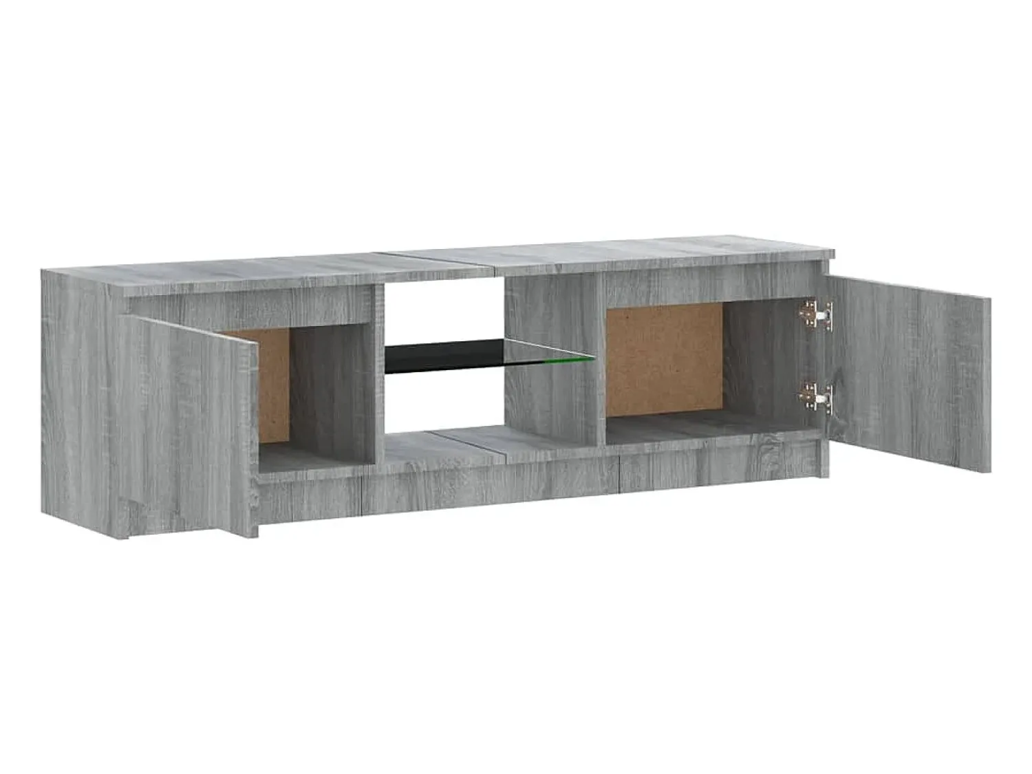 Outlet Helloshop26 Suporte multimídia para TV prateleira para TV aparador armário para TV sala de jantar sala de estar quarto com luzes LED Sonoma 120 x 30 x 35,5 cm cinza 02_0026796 Cinzento