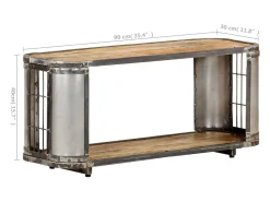 Móvel De Tv*Helloshop26 Suporte multimídia para TV prateleira para TV aparador armário para TV sala de jantar sala de estar quarto 90 x 30 x 40 cm madeira maciça de manga marrom 02_0026331 Castanho