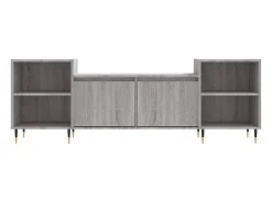 Móvel De Tv|Helloshop26 Suporte multimídia para TV prateleira para TV aparador para TV sala de jantar sala de estar quarto Sonoma 160 x 35 x 55 cm madeira industrializada cinza 02_0028423 Castanho