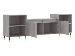 Móvel De Tv|Helloshop26 Suporte multimídia para TV prateleira para TV aparador para TV sala de jantar sala de estar quarto Sonoma 160 x 35 x 55 cm madeira industrializada cinza 02_0028423 Castanho