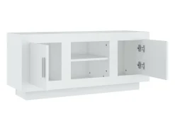Helloshop26 Suporte multimídia para TV prateleira para TV aparador para TV sala de jantar sala de estar quarto 102 x 35 x 45 cm madeira engenheirada branca 02_0025569 Branco