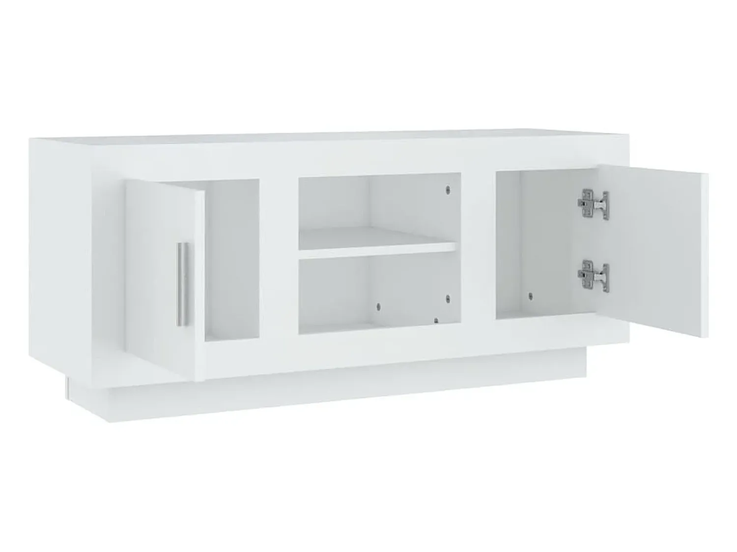 Helloshop26 Suporte multimídia para TV prateleira para TV aparador para TV sala de jantar sala de estar quarto 102 x 35 x 45 cm madeira engenheirada branca 02_0025569 Branco