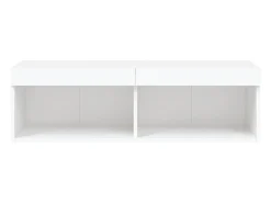New Helloshop26 Suporte multimídia para TV prateleira para TV aparador armário para TV sala de jantar sala de estar quarto com luzes LED 100 x 30 x 30 cm 02_0026505 Branco