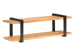 Helloshop26 Suporte multimídia para TV prateleira para TV aparador para TV para sala de jantar sala de estar quarto 130 x 40 x 40 cm madeira maciça de acácia marrom 02_0025896 Preto