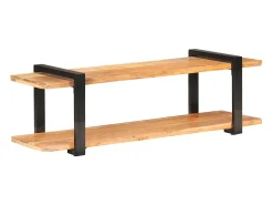 Helloshop26 Suporte multimídia para TV prateleira para TV aparador para TV para sala de jantar sala de estar quarto 130 x 40 x 40 cm madeira maciça de acácia marrom 02_0025896 Preto