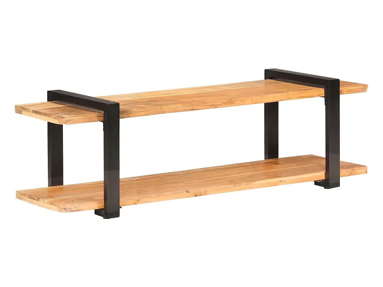 Helloshop26 Suporte multimídia para TV prateleira para TV aparador para TV para sala de jantar sala de estar quarto 130 x 40 x 40 cm madeira maciça de acácia marrom 02_0025896 Preto