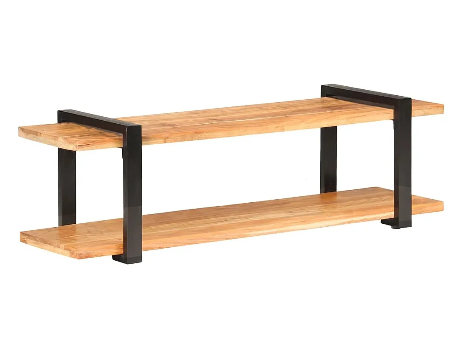 Helloshop26 Suporte multimídia para TV prateleira para TV aparador para TV para sala de jantar sala de estar quarto 130 x 40 x 40 cm madeira maciça de acácia marrom 02_0025896 Preto