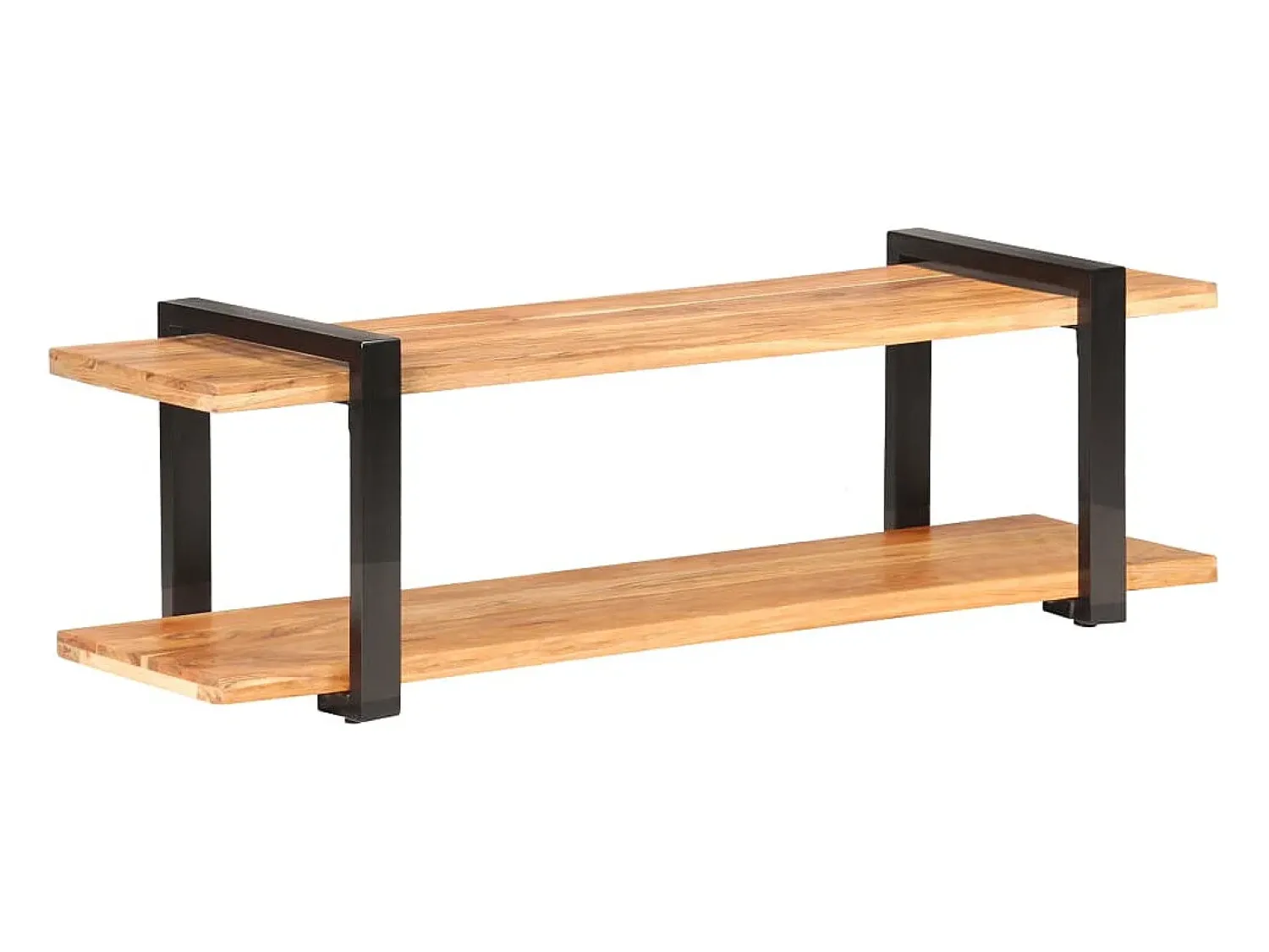 Helloshop26 Suporte multimídia para TV prateleira para TV aparador para TV para sala de jantar sala de estar quarto 130 x 40 x 40 cm madeira maciça de acácia marrom 02_0025896 Preto