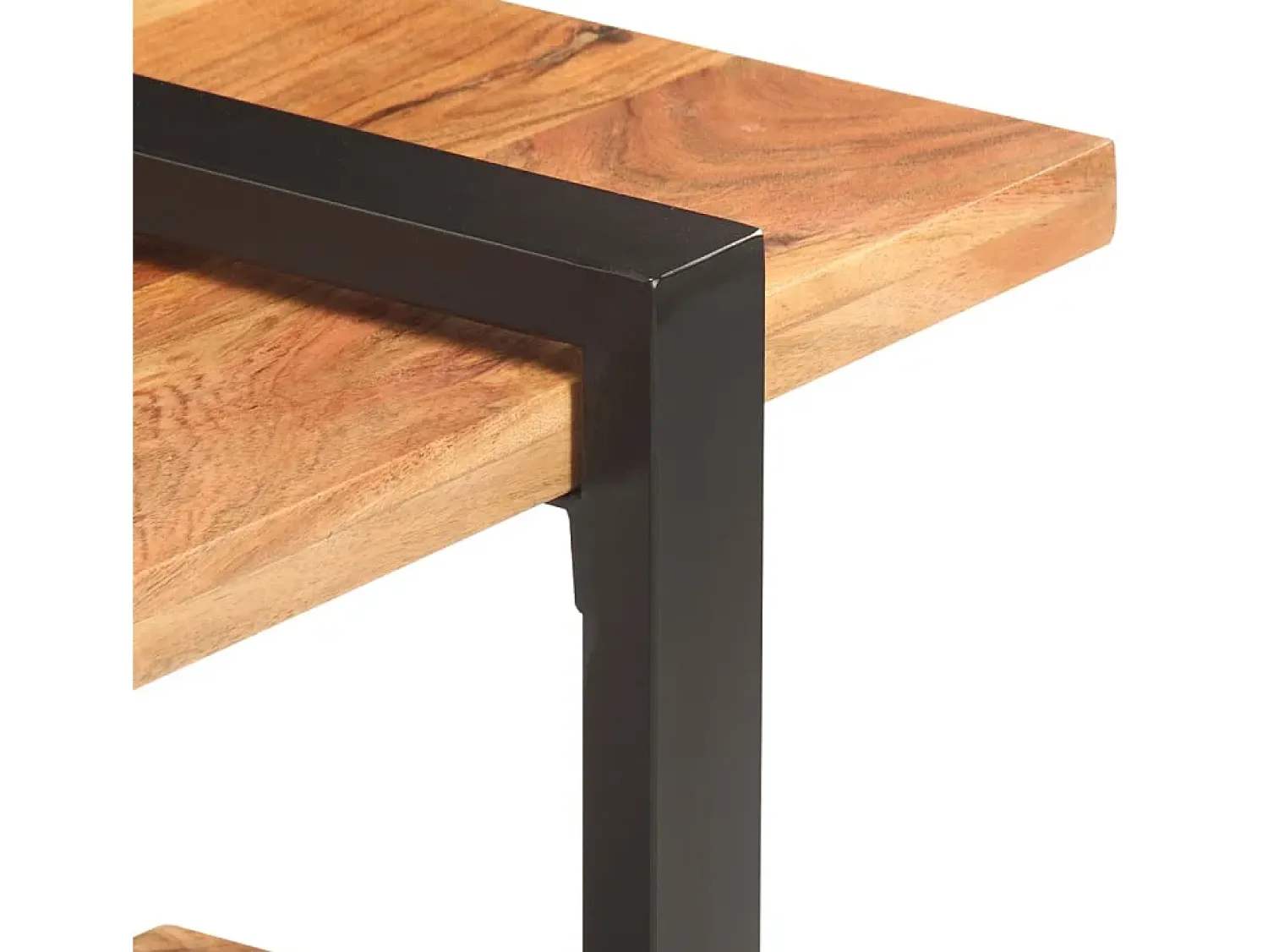 Helloshop26 Suporte multimídia para TV prateleira para TV aparador para TV para sala de jantar sala de estar quarto 130 x 40 x 40 cm madeira maciça de acácia marrom 02_0025896 Preto