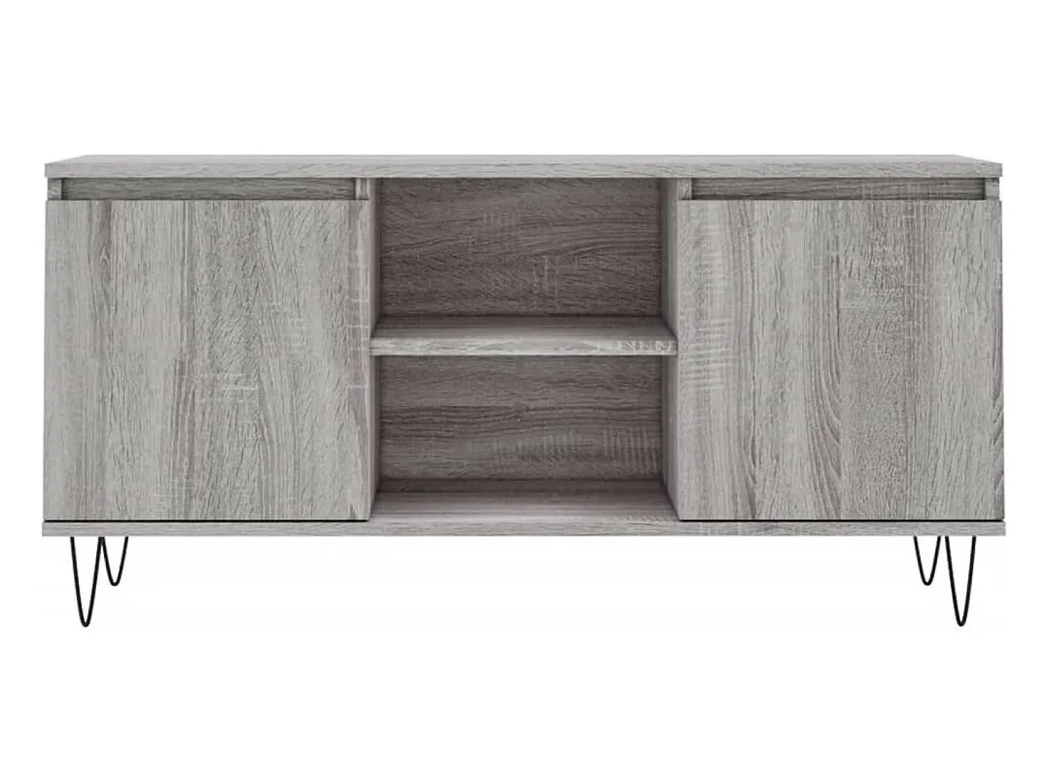 Móvel De Tv*Helloshop26 Suporte multimídia para TV prateleira para TV aparador para TV sala de jantar sala de estar quarto Sonoma 104 x 35 x 50 cm madeira industrializada cinza 02_0028374 Castanho