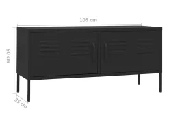 Móvel De Tv|Helloshop26 Suporte multimídia para TV prateleira para TV aparador para TV para sala de jantar sala de estar quarto 105 x 35 x 50 cm aço preto 02_0025688 Cinzento