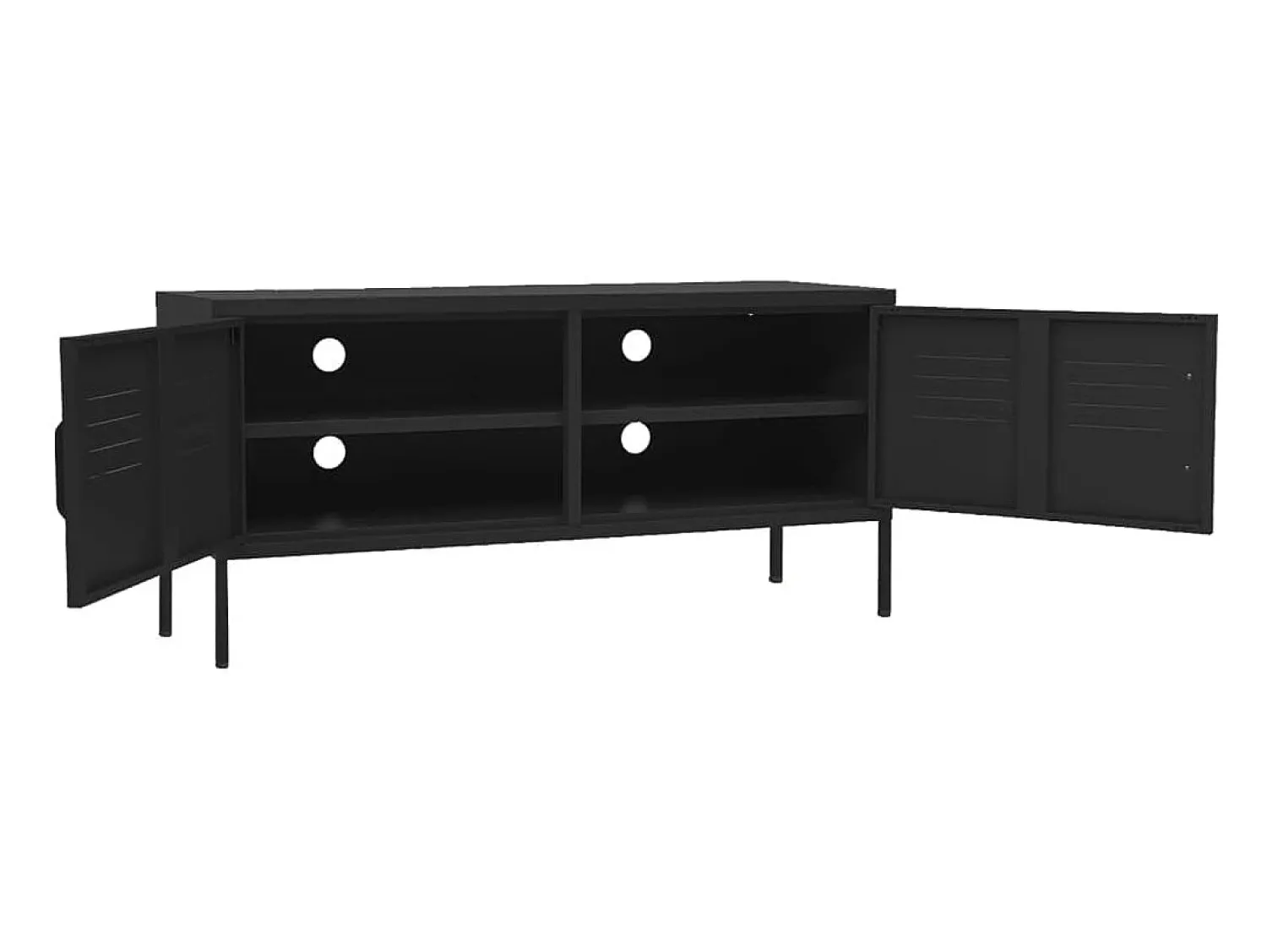 Móvel De Tv|Helloshop26 Suporte multimídia para TV prateleira para TV aparador para TV para sala de jantar sala de estar quarto 105 x 35 x 50 cm aço preto 02_0025688 Cinzento