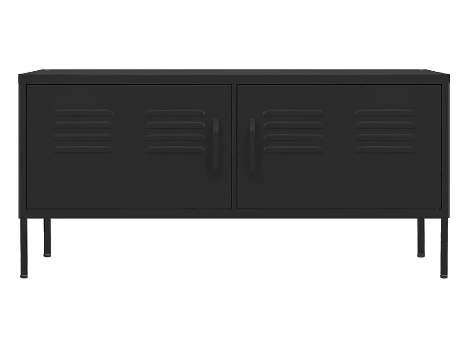 Móvel De Tv|Helloshop26 Suporte multimídia para TV prateleira para TV aparador para TV para sala de jantar sala de estar quarto 105 x 35 x 50 cm aço preto 02_0025688 Cinzento