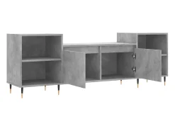 Helloshop26 Suporte multimídia para TV prateleira para TV aparador armário para TV sala de jantar sala de estar quarto 160 x 35 x 55 cm madeira industrializada cinza 02_0026062^ Móvel De Tv