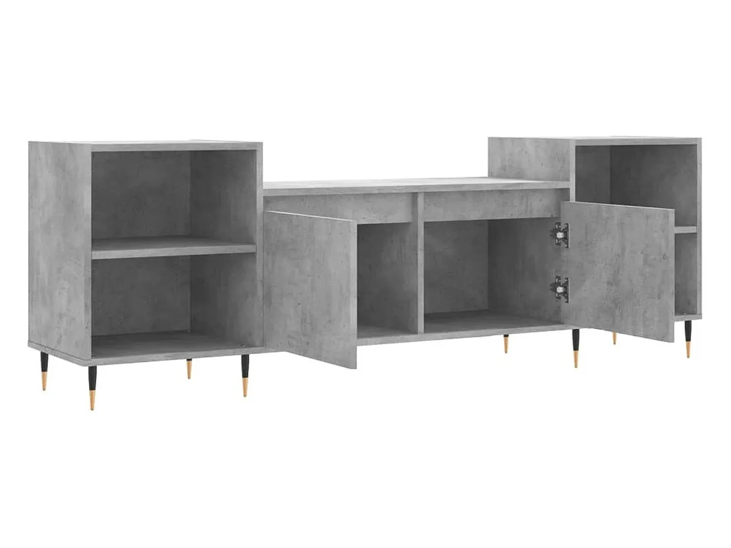 Helloshop26 Suporte multimídia para TV prateleira para TV aparador armário para TV sala de jantar sala de estar quarto 160 x 35 x 55 cm madeira industrializada cinza 02_0026062^ Móvel De Tv