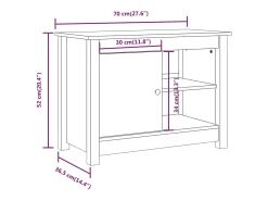 Móvel De Tv*Helloshop26 Suporte multimídia para TV prateleira para TV aparador para TV sala de jantar sala de estar quarto 70 x 36,5 x 52 cm madeira maciça de pinho marrom 02_0026190 Castanho
