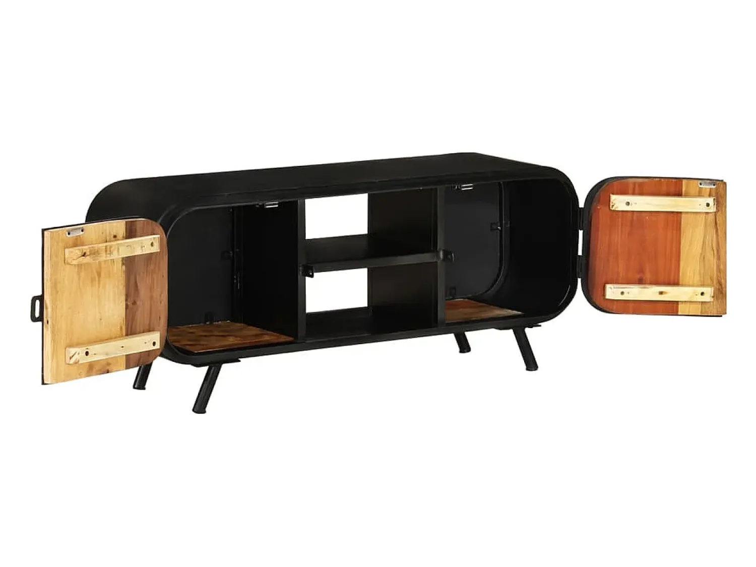 Helloshop26 Suporte multimídia para TV prateleira para TV armário para TV sala de jantar sala de estar quarto 110 x 30 x 45 cm madeira maciça reciclada marrom 02_0025745^ Móvel De Tv