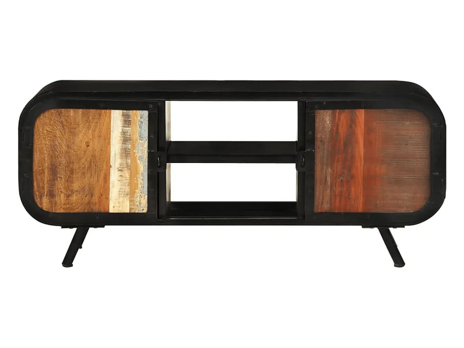 Helloshop26 Suporte multimídia para TV prateleira para TV armário para TV sala de jantar sala de estar quarto 110 x 30 x 45 cm madeira maciça reciclada marrom 02_0025745^ Móvel De Tv