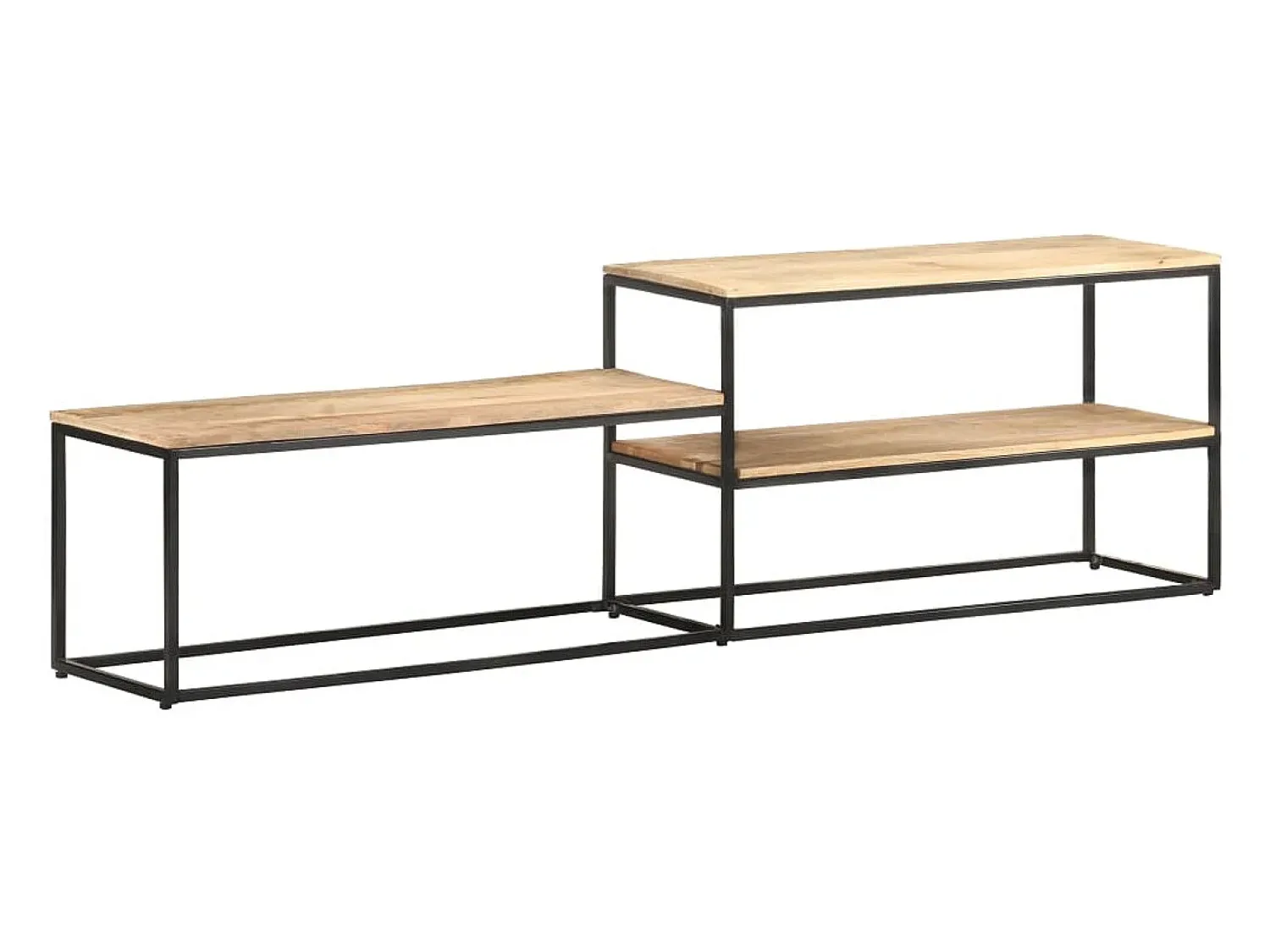 Móvel De Tv*Helloshop26 Suporte multimídia para TV prateleira para TV aparador para TV sala de jantar sala de estar quarto 180 x 30 x 50 cm madeira de mangueira marrom natural 02_0026089 Castanho