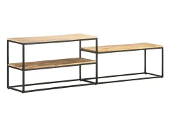 Móvel De Tv*Helloshop26 Suporte multimídia para TV prateleira para TV aparador para TV sala de jantar sala de estar quarto 180 x 30 x 50 cm madeira de mangueira marrom natural 02_0026089 Castanho