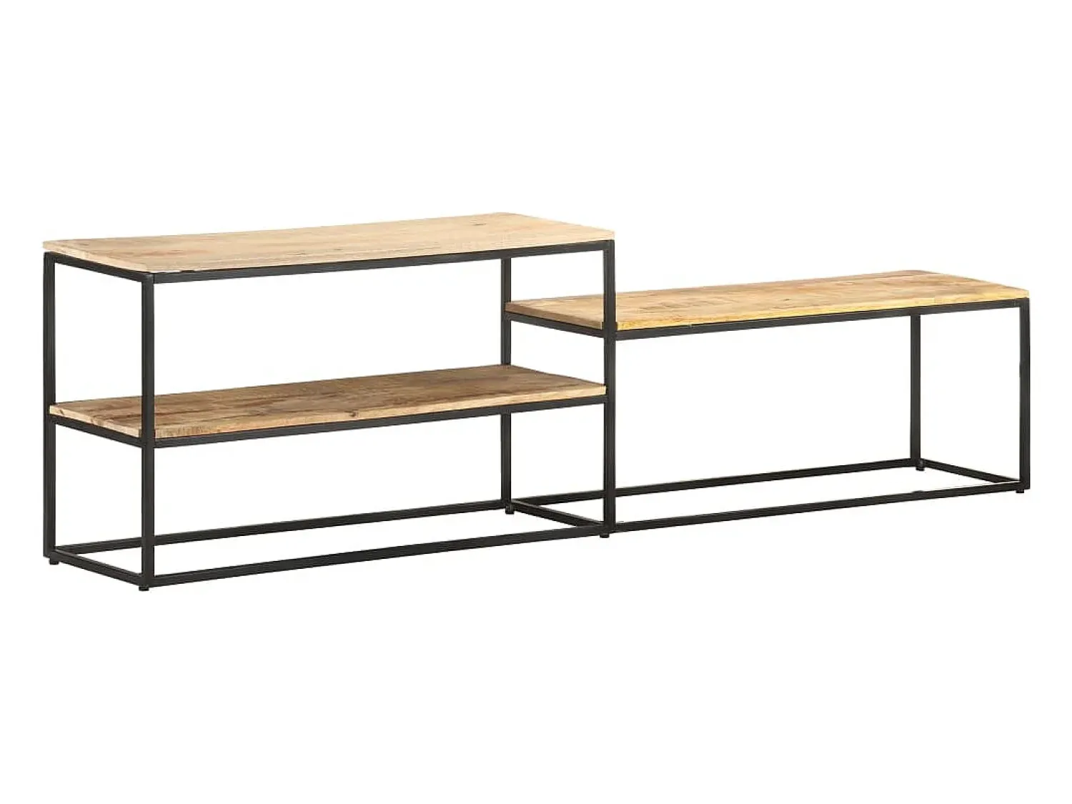 Móvel De Tv*Helloshop26 Suporte multimídia para TV prateleira para TV aparador para TV sala de jantar sala de estar quarto 180 x 30 x 50 cm madeira de mangueira marrom natural 02_0026089 Castanho