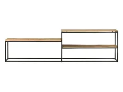 Móvel De Tv*Helloshop26 Suporte multimídia para TV prateleira para TV aparador para TV sala de jantar sala de estar quarto 180 x 30 x 50 cm madeira de mangueira marrom natural 02_0026089 Castanho