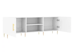 Helloshop26 Suporte multimídia para TV prateleira para TV aparador para TV sala de jantar sala de estar quarto 150 x 30 x 50 cm madeira engenheirada branca 02_0025992^ Móvel De Tv