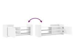 Móvel De Tv*Helloshop26 Suporte multimídia para TV prateleira para TV aparador para TV sala de jantar sala de estar quarto 100 x 35 x 40 cm madeira engenheirada branca 02_0025486 Branco