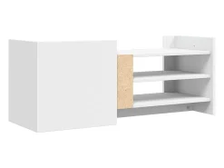 Móvel De Tv*Helloshop26 Suporte multimídia para TV prateleira para TV aparador para TV sala de jantar sala de estar quarto 100 x 35 x 40 cm madeira engenheirada branca 02_0025486 Branco