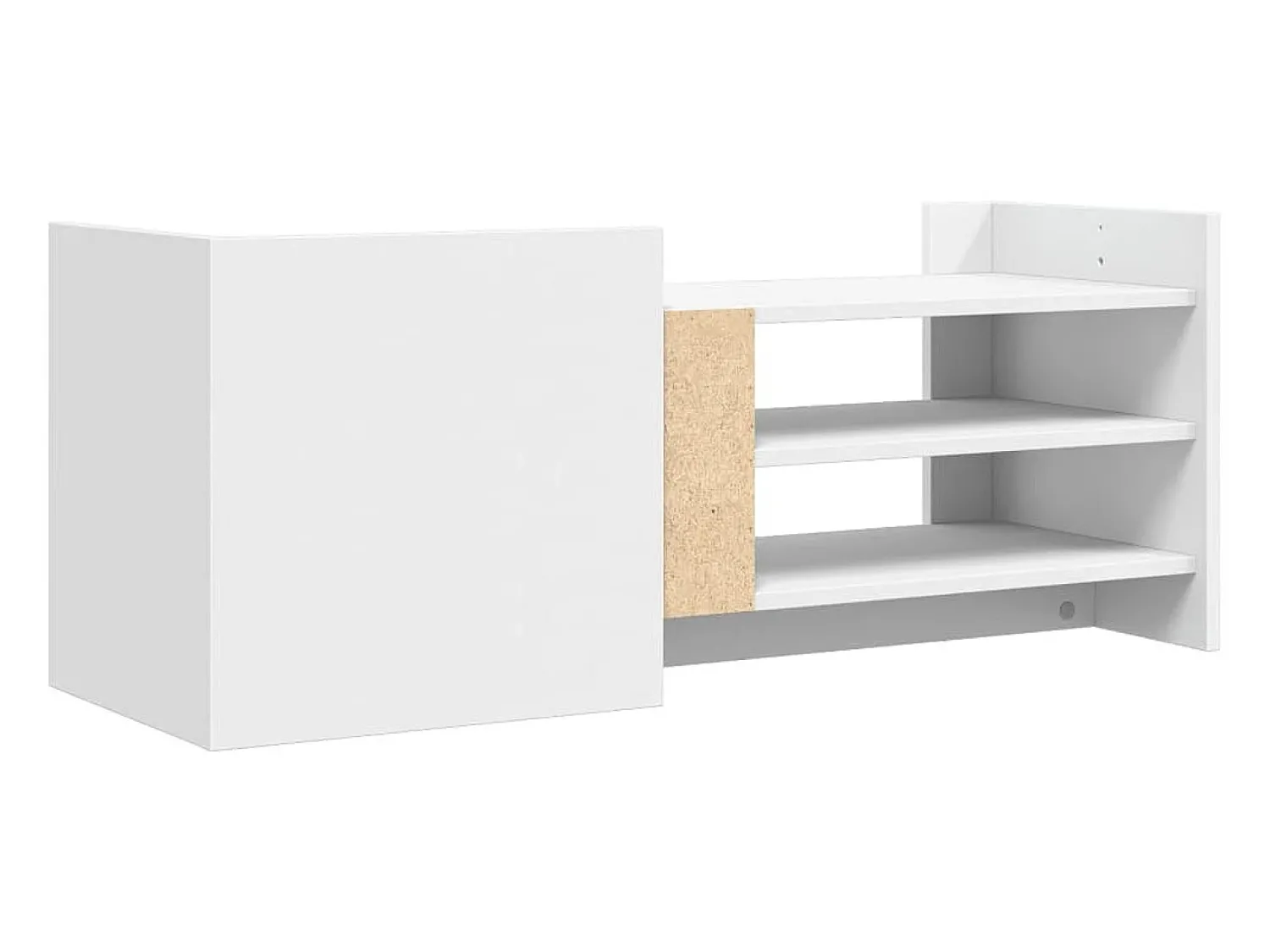 Móvel De Tv*Helloshop26 Suporte multimídia para TV prateleira para TV aparador para TV sala de jantar sala de estar quarto 100 x 35 x 40 cm madeira engenheirada branca 02_0025486 Branco