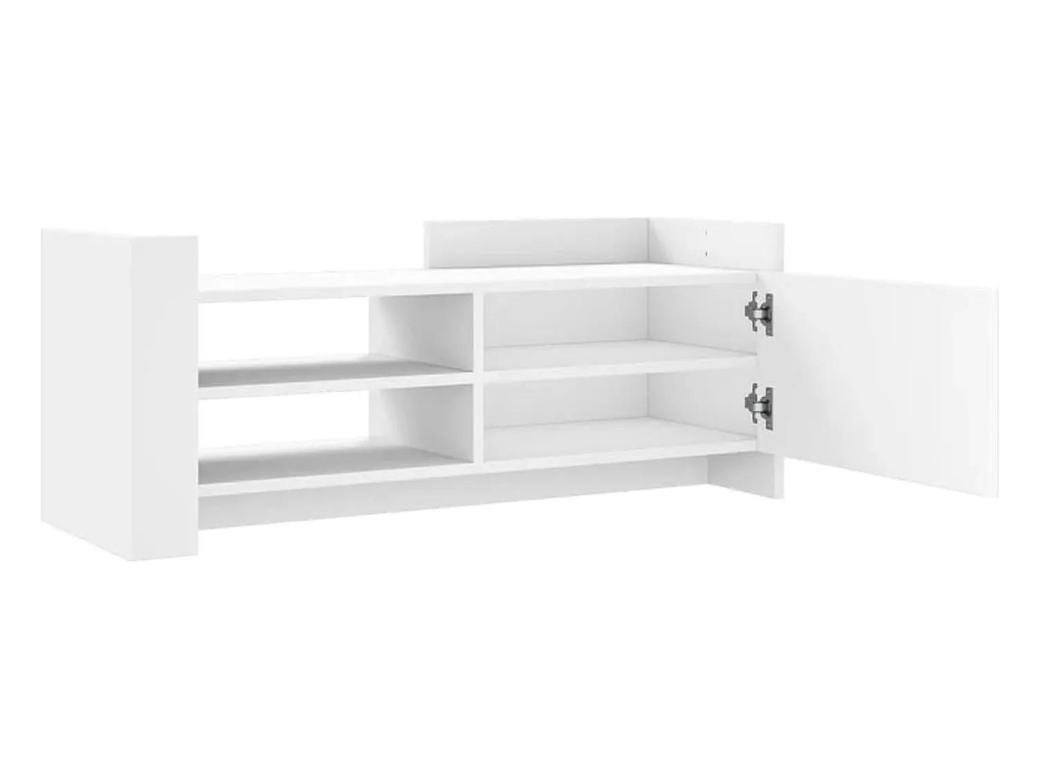 Móvel De Tv*Helloshop26 Suporte multimídia para TV prateleira para TV aparador para TV sala de jantar sala de estar quarto 100 x 35 x 40 cm madeira engenheirada branca 02_0025486 Branco