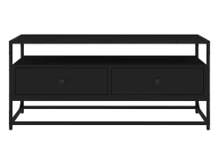 Hot Helloshop26 Suporte multimídia para TV prateleira para TV aparador armário para TV sala de jantar sala de estar quarto 100 x 35 x 45 cm madeira engenheirada preta 02_0025499 Preto