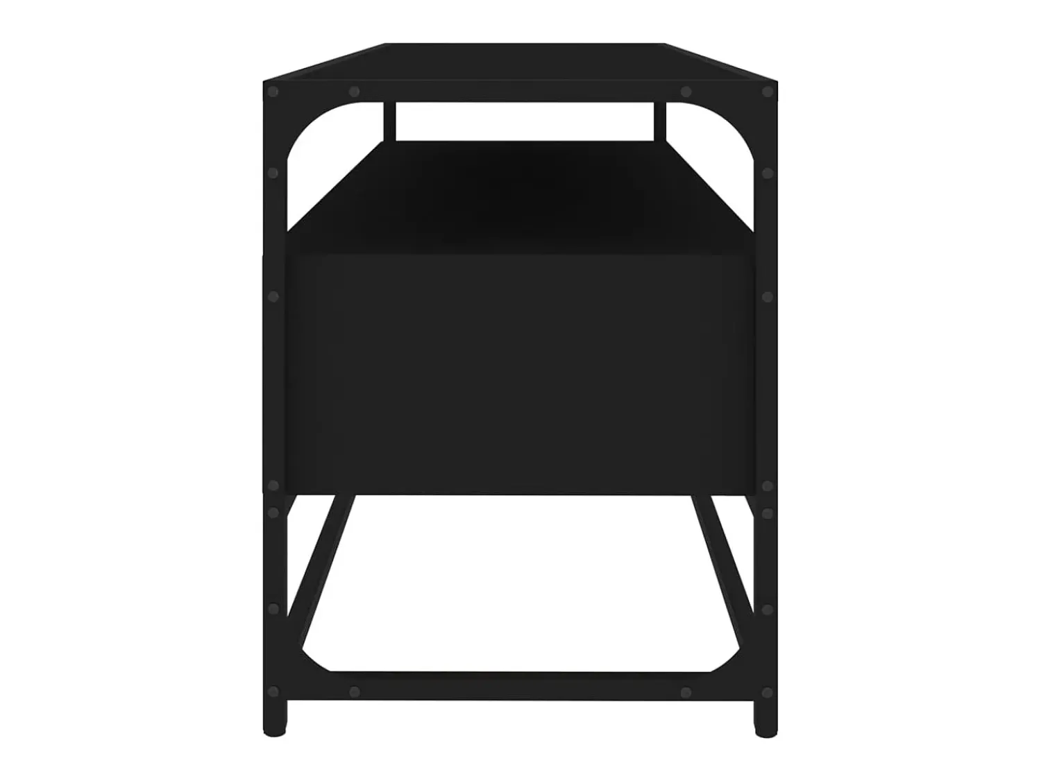 Hot Helloshop26 Suporte multimídia para TV prateleira para TV aparador armário para TV sala de jantar sala de estar quarto 100 x 35 x 45 cm madeira engenheirada preta 02_0025499 Preto