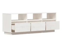 Helloshop26 Suporte multimídia para TV estante para TV aparador armário para TV sala de jantar sala de estar quarto 140 x 37 x 50 cm madeira maciça de pinho 02_0025929^ Móvel De Tv
