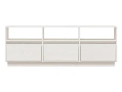 Helloshop26 Suporte multimídia para TV estante para TV aparador armário para TV sala de jantar sala de estar quarto 140 x 37 x 50 cm madeira maciça de pinho 02_0025929^ Móvel De Tv