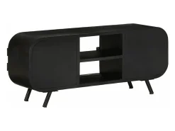 Móvel De Tv*Helloshop26 Suporte multimídia para TV prateleira para TV armário para TV sala de jantar sala de estar quarto 110 x 30 x 45 cm madeira de mangueira marrom natural 02_0025742 Castanho