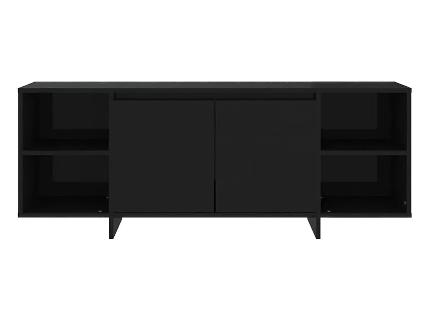 Móvel De Tv|Helloshop26 Suporte multimídia para TV prateleira para TV aparador para TV sala de jantar sala de estar quarto 130 x 35 x 50 cm madeira engenheirada preta 02_0025894 Preto