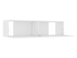Móvel De Tv*Helloshop26 Suporte multimídia para TV prateleira para TV aparador armário para TV sala de jantar sala de estar quarto 120 x 30 x 30 cm madeira engenheirada branca 02_0025805 Branco