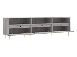 Móvel De Tv*Helloshop26 Suporte multimídia para TV prateleira para TV móvel para TV sala de jantar sala de estar quarto Sonoma 150 x 30 x 44,5 cm madeira industrializada cinza 02_0028398 Castanho