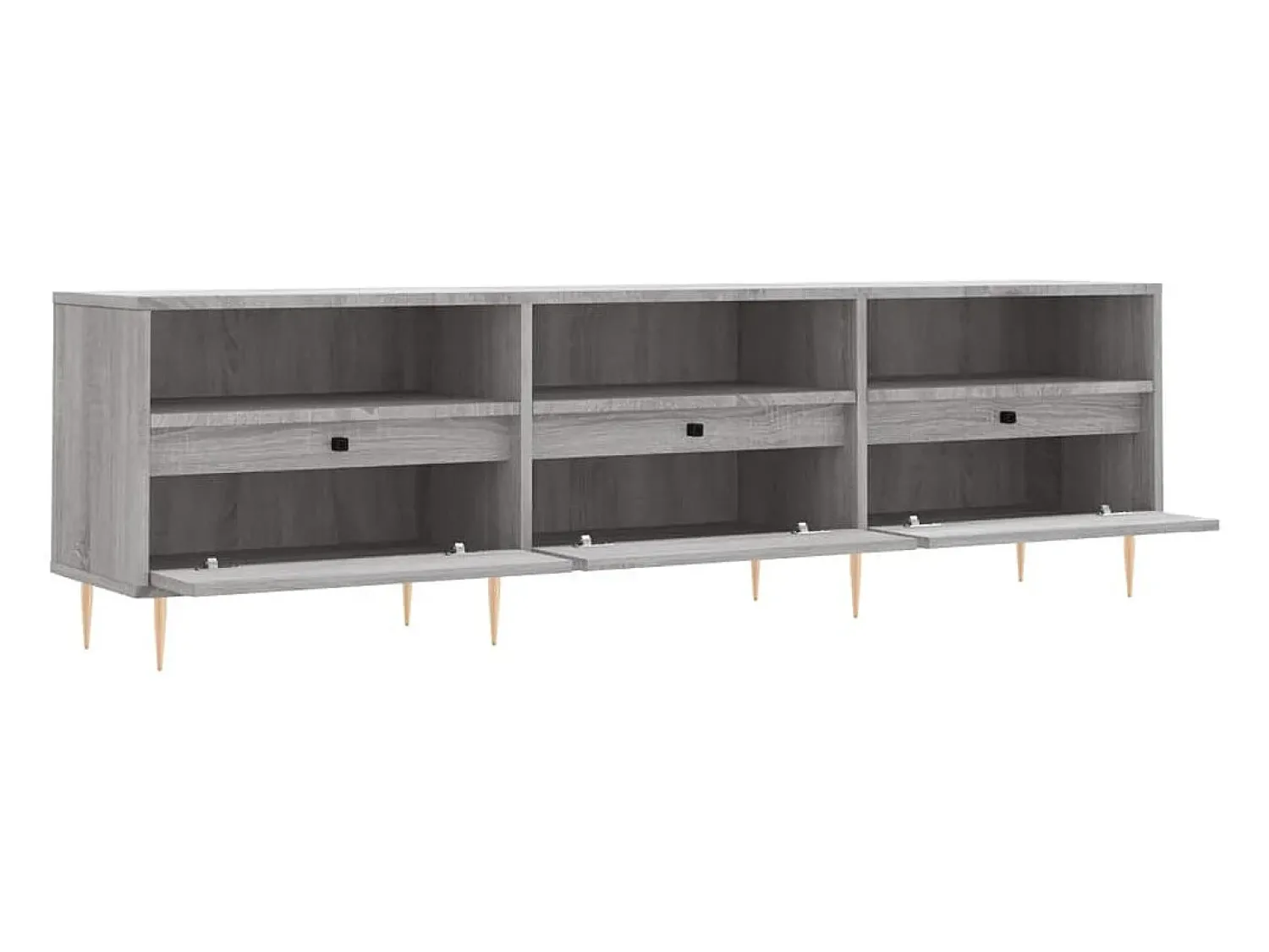 Móvel De Tv*Helloshop26 Suporte multimídia para TV prateleira para TV móvel para TV sala de jantar sala de estar quarto Sonoma 150 x 30 x 44,5 cm madeira industrializada cinza 02_0028398 Castanho