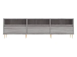 Móvel De Tv*Helloshop26 Suporte multimídia para TV prateleira para TV móvel para TV sala de jantar sala de estar quarto Sonoma 150 x 30 x 44,5 cm madeira industrializada cinza 02_0028398 Castanho