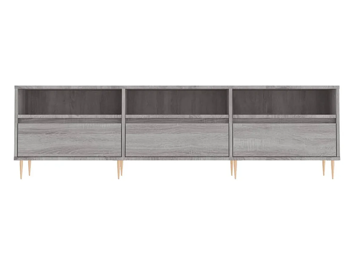Móvel De Tv*Helloshop26 Suporte multimídia para TV prateleira para TV móvel para TV sala de jantar sala de estar quarto Sonoma 150 x 30 x 44,5 cm madeira industrializada cinza 02_0028398 Castanho