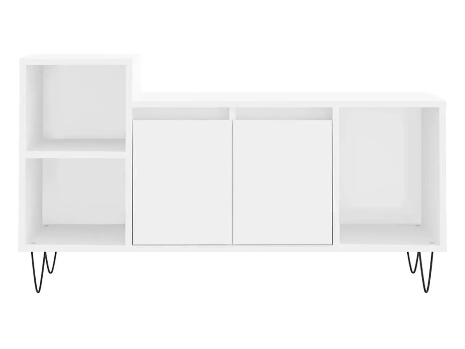Móvel De Tv*Helloshop26 Suporte multimídia para TV prateleira para TV aparador para TV sala de jantar sala de estar quarto 100 x 35 x 55 cm madeira engenheirada branca 02_0025508 Branco