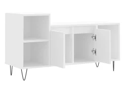 Móvel De Tv*Helloshop26 Suporte multimídia para TV prateleira para TV aparador para TV sala de jantar sala de estar quarto 100 x 35 x 55 cm madeira engenheirada branca 02_0025508 Branco
