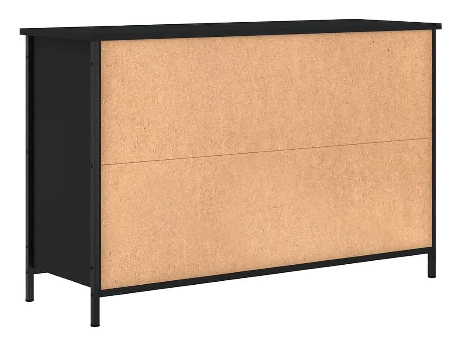 Móvel De Tv*Helloshop26 Suporte multimídia para TV prateleira para TV aparador para TV sala de jantar sala de estar quarto 100 x 35 x 65 cm madeira engenheirada preta 02_0025521 Preto