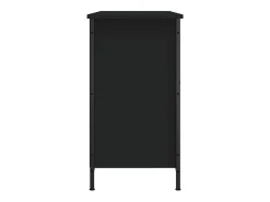 Móvel De Tv*Helloshop26 Suporte multimídia para TV prateleira para TV aparador para TV sala de jantar sala de estar quarto 100 x 35 x 65 cm madeira engenheirada preta 02_0025521 Preto